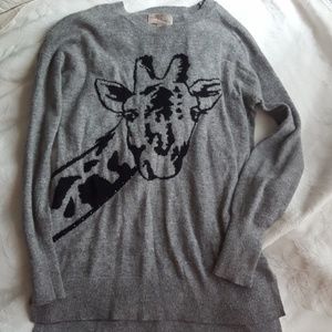 Grey giraffe-print sweater